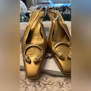 Gold Gucci Kitten Heels